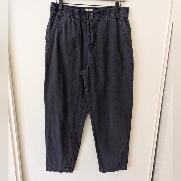 Marine Layer Pants - Marine Layer Womens Medium Elle Relaxed Crop Pant Blue Coastal Casual Cottage